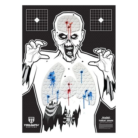 Threat Down Zombie Bleeding Target | Reactive Target | Shooting Target | Reactive Splatter Cells | Air Rifle, Pistol, Shotgun, Throwing Knives | (Best Steel Targets For Pistol Shooting)