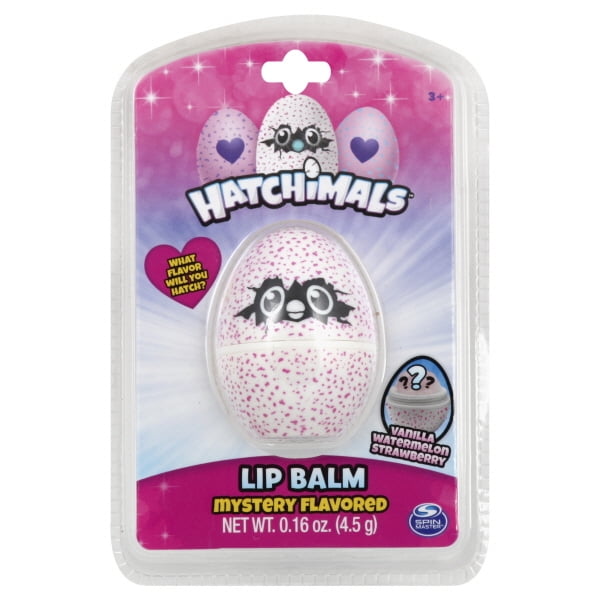 Hatchimals Mystery Flavor Egg Shaped Lip Balm, White, 0.16 Oz