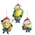thumbnail image 1 of Despicable Me Santa Hat Minions Christmas Ornaments, 3-Piece, 1 of 1