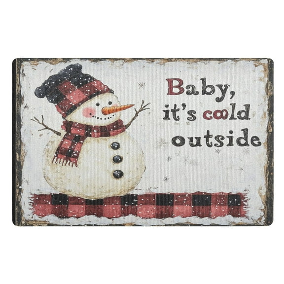 BZSMCE Floor Mats 32x20in Smiled Snowman Pattern Creativity Doormats