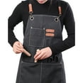 thumbnail image 6 of lanema Canvas Apron For Men And Women Adjustable Back Strap With Pockets Waterproof Kitchen BBQ Tool, 6 of 19