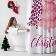 thumbnail image 5 of Christmas Tree Bathroom Shower Curtain Winter Pink Leopard Pine Trees Stars Xmas Waterproof Washable Shower Curtains for Bathtub Bath Decor with Grommets and Hook 72 X 84 Inch, 5 of 8