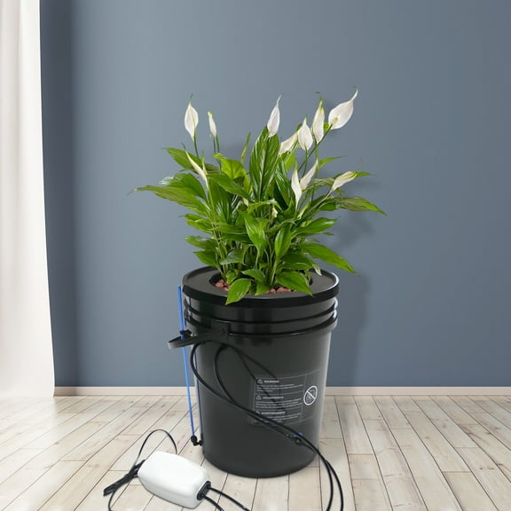 Miumaeov DWC Hydroponic System 5-Gallon 1 Bucket Deep Water Culture Growing with Reservoir Kit Recirculating Drip Garden System with Multi-Purpose Air Hose Air Pump and Air Stone