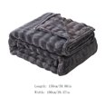 thumbnail image 3 of Btomtd 40"x60" Solid Color Stripe Flannel Cover Blanket Thick Nap Throw Blanket for Home and Office Sofa Velvet Bed Blanket, Black, 3 of 8