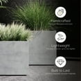 thumbnail image 5 of COSAPOTS Reglito Cube Planter – Fiberglass Indoor/Outdoor and Weather-Resistant Large Planter (Grey Stone, 31.5" L x 31.5" W x 32.1" H), 5 of 8