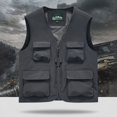 thumbnail image 2 of Feipeng Men's Casual Lightweight Outdoor Fishing Work Safari Travel Photo Cargo Vest Jacket Multi Pockets, 2 of 6