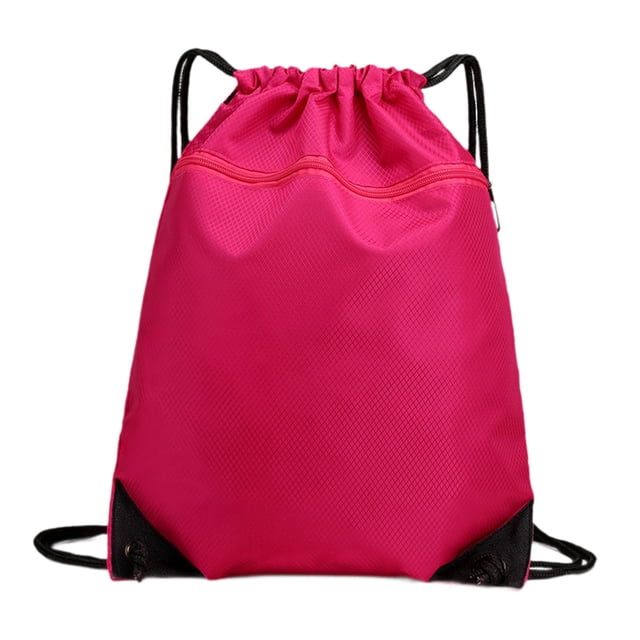 Tachiuwa Drawstring Backpack Knapsack Waterproof Adjustable Double Shoulder Pack Swimming Rose red