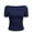 #0256-Navy, variant on Uootdi Womens Tops Boat Neck Ruched Slim Fit Short Sleeves Rib Knit Soft Comfy Casual Daily Going Out Shirts Gift