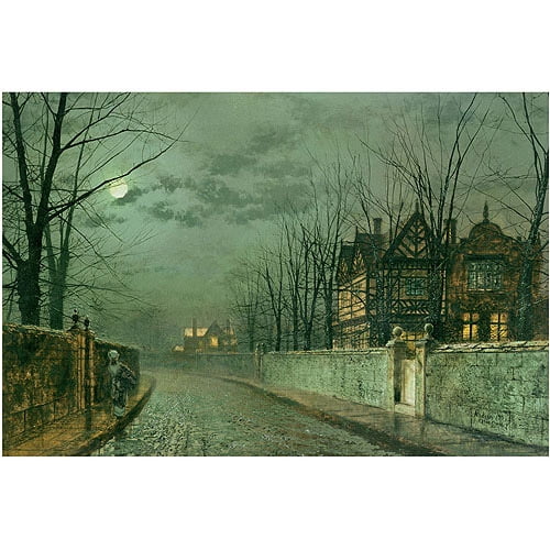 Trademark Fine Art "Old English House 1883" Canvas Art by John Atkinson Grimshaw