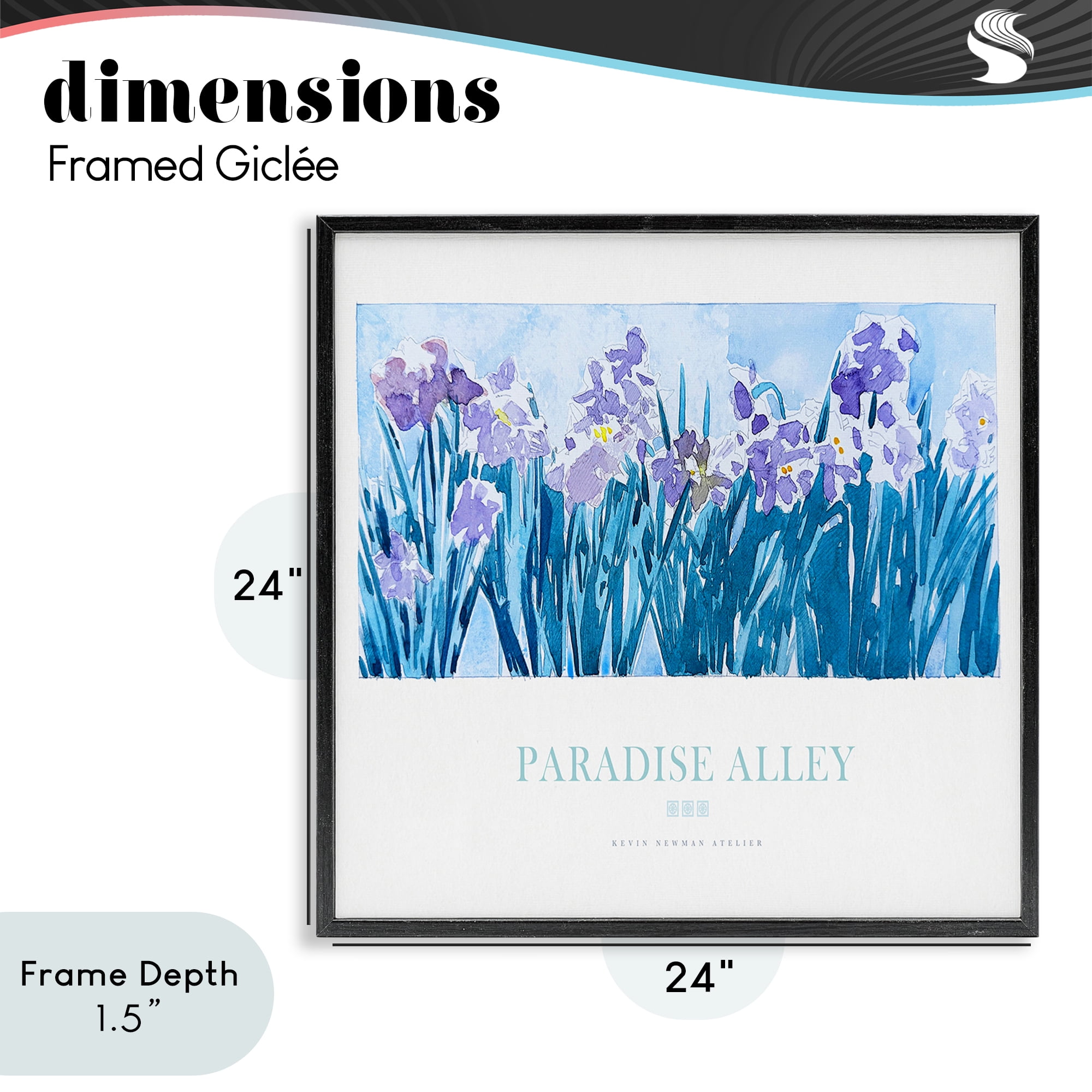 Stupell Industries Paradise Alley Purple Irises Black Framed Giclee Art, design by Jadei Graphics