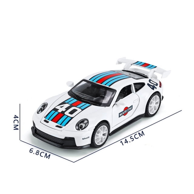 1:32 911 GT3 RS Alloy Sports Car Model Diecast Metal Racing Car Vehicles Model High Simulation Sound Light Children Toy Gift Boy white
