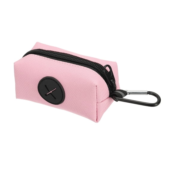 Uxcell Poop Bag Holder, Dog Waste Bag Holder for Leash with Zipper Portable Reusable Dispenser Pet Poop Waste Pouch, (1Pcs, Pink), Intended for Outdoor / Travel / Walking / Dog Park