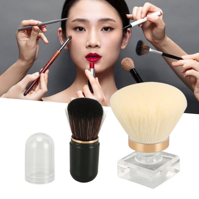 Cepillo de polvo de maquillaje de mejilla, cepillo de polvo de maquillaje de maquillaje de 2 piezas múltiples de múltiples olor a cerdas Suaves conestuche para el hogar para el