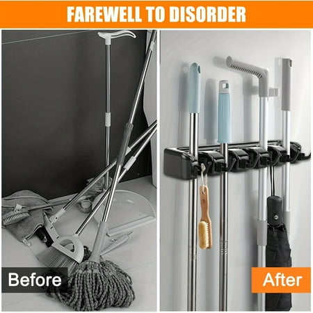 

JZJDEWLO 1pc Mop And Broom Holder Wall Mount Heavy Duty Broom Garden Tool Organizer Mop Hanger Cleaning Supplies Organizations Rack For Garage Laundry Room