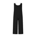thumbnail image 6 of Loose Sleeveless Jumpsuit for Women V Neck Wide Leg Rompers Button Down One Piece Overalls Baggy Casual Vacationwear, 6 of 6