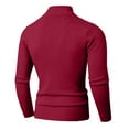 thumbnail image 2 of Men's Half Zip Cable Knit Sweater with High Neck, Long Sleeve Pullover, 2 of 5