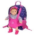 thumbnail image 3 of Sophia's White Polka Dot Backpack Carrier for 15'' and 18'' Dolls, Navy/Hot Pink, 3 of 9