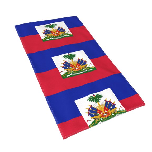 Haitian Flag Hand Towel Ultra Soft Bath Towels Kitchen Dish Guest Towel For Spa Gym Home Decor 15.7"X27.5"