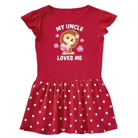 

Inktastic My Uncle Loves Me with Bigfoot Gift Toddler Girl Dress