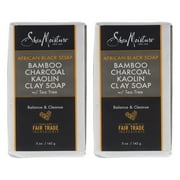African Black Soap Bamboo Charcoal Kaolin Clay Soap by Shea Moisture for Unisex - 5 oz Bar Soap - Pa