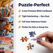 500 Piece Puzzles for Adults, Funny Anthropomorphic Birds in Professions Jigsaw Puzzle, Bald Eagle Owl Falcon Dressed in Clothes Grid Illustration Artwork Hobby Home Decor Wall Art