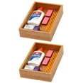 thumbnail image 2 of YBM Home Bamboo Drawer Organizer Storage Box, Brown 6 in. W x 9 in. L x 2 in. H (2-Pack), 2 of 10