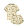 thumbnail image 5 of KLHDSF Womens 2 Piece Pajama Set Short Sleeve Top and Shorts Casual Summer Floral Loungewear Yellow M, 5 of 7
