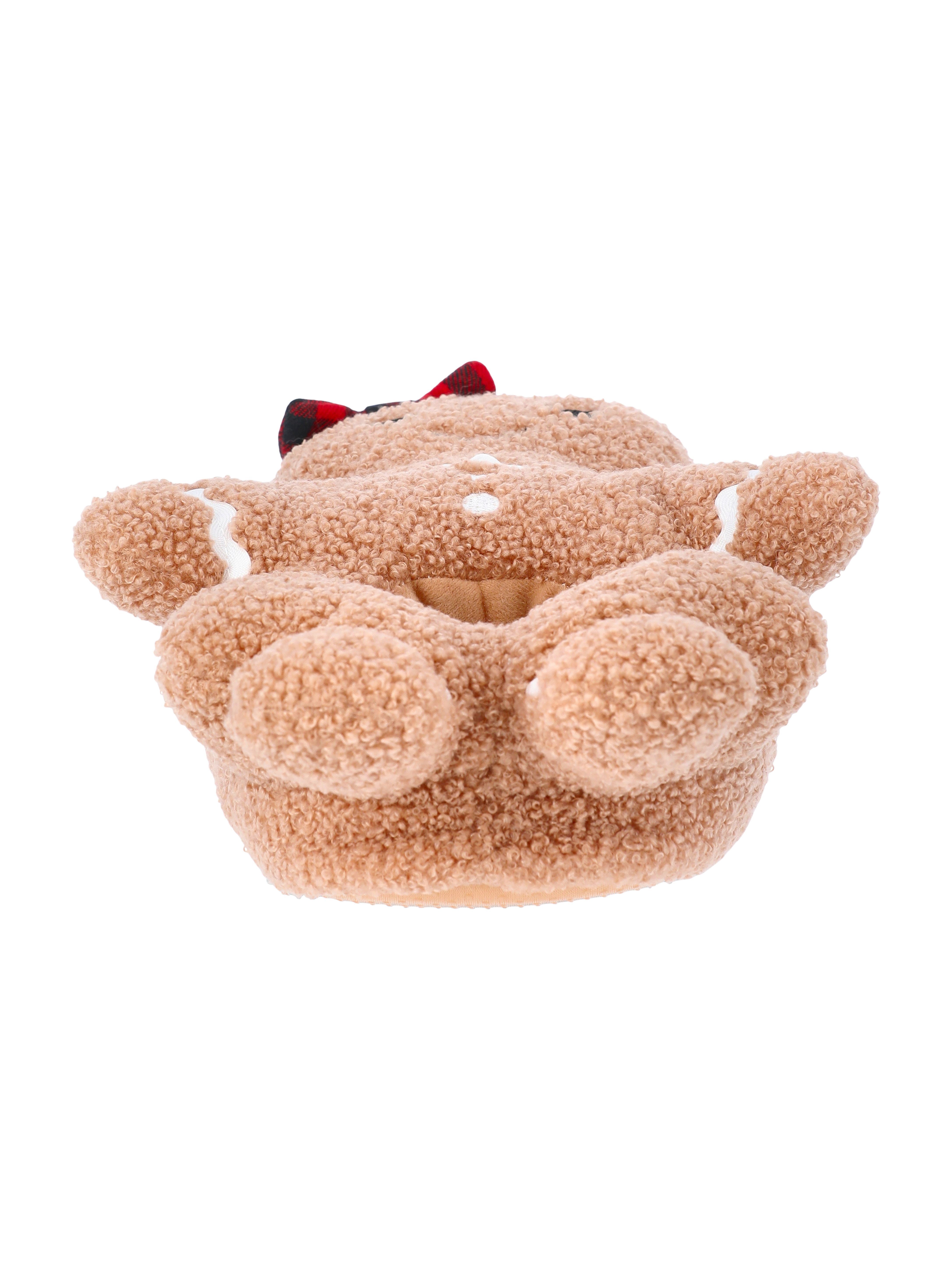 Holiday Time Boys and Girls Plush Gingerbread Slippers