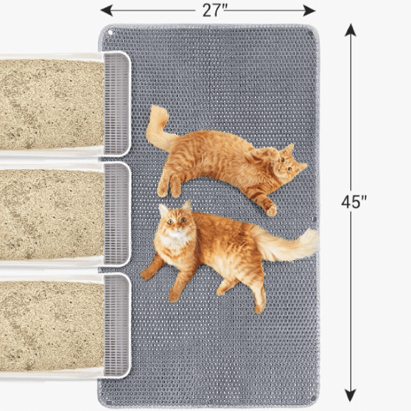 Cat Litter Mat - Extra Large XL 45"x 27" Cat Litter Trapping Mat, Machine Washable Double Layer Design, Urine & Waterproof for Kitty- Easy Clean for Floor