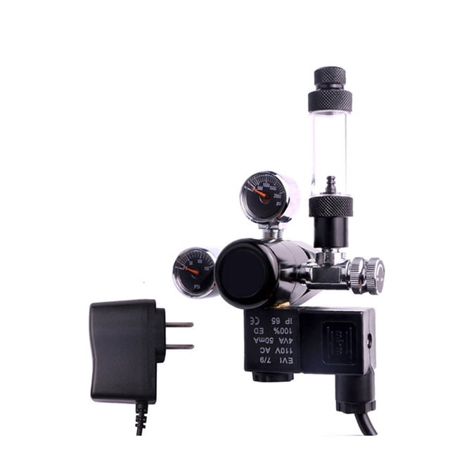 Aquarium CO2 Regulator Single Stage Dual Gauge Fish Plant Tank Solenoid Check Bubble Counter ,Easy Installation