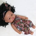 thumbnail image 1 of Baby Cute Curly Hair Sport Boys Black Baby Toy Doll Kids Gift Hooded With Cloth, 1 of 3