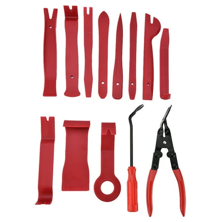 Automotive Trim Clips TMISHION 13pcs Universal Durable Car Door Panel Trim Dashboard Clips Pliers Fastener Removal Tools Kit Set ()