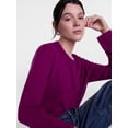 thumbnail image 5 of Scenario Women's Relaxed Slub Tee with Long Sleeves, Sizes XS-XXXL, 5 of 6