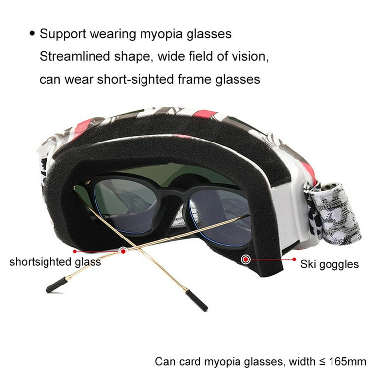 IMISSILLEB Ski Goggles Over Glasses for women men kids, Anti-Fog