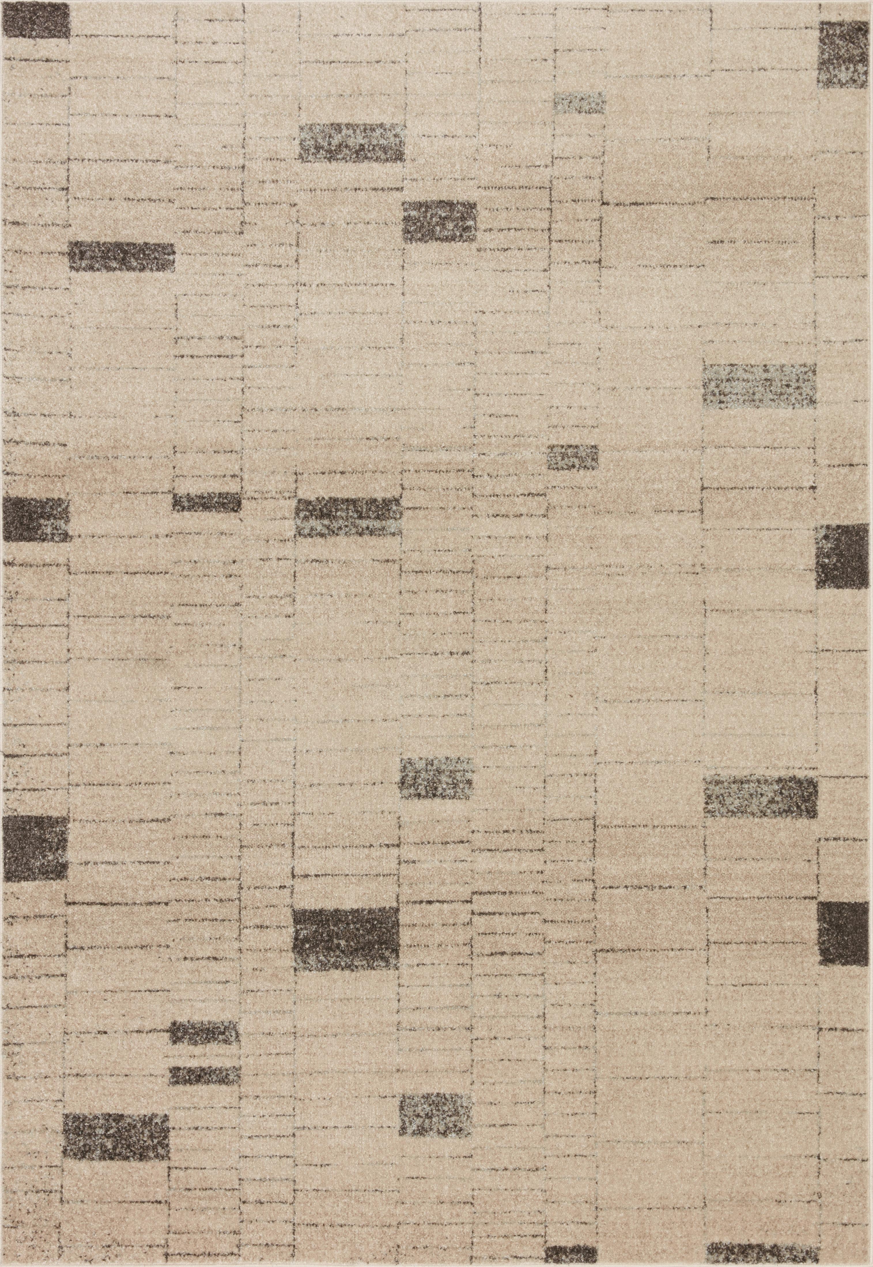 Loloi Bowery BOW-02 Slate / Taupe Geometric Area Rug 5'-5" x 7'-6"