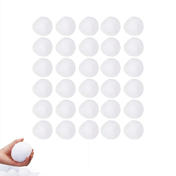 30 Pcs Plush Snowballs for Indoor, 1.97 inch White Christmas Fake Snowballs, Outdoor Throwing Game Winter Christmas Decorations Party Present
