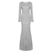 Evening Dresses for Women Holiday Party Dresses for Women Elegant Long Sleeve Evening Gown With Fringe Detail for Fall Winter formal Dinner Party and