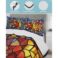 thumbnail image 4 of Blue Red Yellow Full Size Down Alternative Comforter, Lightweight Comforter Quilt Bedding Set with Pillow Shams Modern Colored Rainbow Stained Glass All Seasons Bed Comforter Duvet Insert 78"x90", 4 of 7