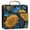 Blue Leaves and Sunflowers, variant on Water-Resistant 3-Ring Binder Organizer with Multiple Pockets Zipper Binder Bag for Office Watercolor Opossum Pattern