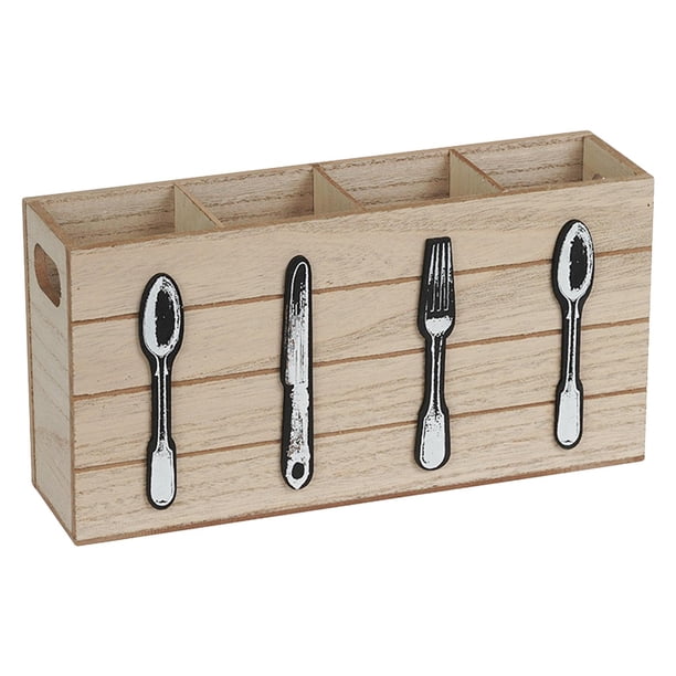 Soporte para cubiertos, organizador de cajones multiusos, negro