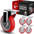 thumbnail image 1 of Poliuretano rojo Caster Wheels Online Best Service de 5 pulgadas, 1 of 6