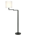 thumbnail image 5 of Evelyn&Zoe Moby Swing Arm Floor Lamp with Fabric Drum Shade, Blackened Bronze/White, 5 of 12