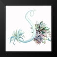 thumbnail image 2 of Tre Sorelle Studios 12x12 Black Modern Framed Museum Art Print Titled - Watercolor Succulent Monogram S, 2 of 5