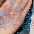 thumbnail image 1 of 100 piezas de cristal de aurora de forma mixta, diamantes de imitación para uñas, gemas iridiscentes, transparentes, con parte trasera plana, diamantes de imitación para 3D, manualidades, decoración d, 1 of 5