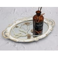 thumbnail image 4 of Espejo de pared decorativo antiguo ovalado de 14,5 x 10 pulgadas, espejo colgante vintage (blanco), 4 of 5