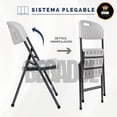 thumbnail image 3 of Silla Plegable Resina Reforzada Exterior Fiesta Resistente Color Blanco, 3 of 6