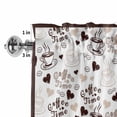 thumbnail image 4 of Farmhouse Coffee Cup Rod Pocket Curtain Valance, Vintage Coffee Beans Love Heart Farmhouse Window Valance for Living Room, Bedroom, Kitchen 42"W x 12"L, 4 of 9