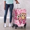thumbnail image 4 of HELLHERO Owl Heart Personalized Suitcase Cover Polyester Reserved Handle Luggage Cover Stretch Luggage Protector for Couple, 4 of 7