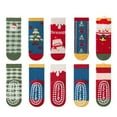 thumbnail image 4 of GYRATEDREAM Kids Boys Winter Christmas Socks Warm Fuzzy Socks for Girls Home Floor Soft Lined Fluffy Socks with Grips 5 Pack for 9-12Y Multi-color, 4 of 4