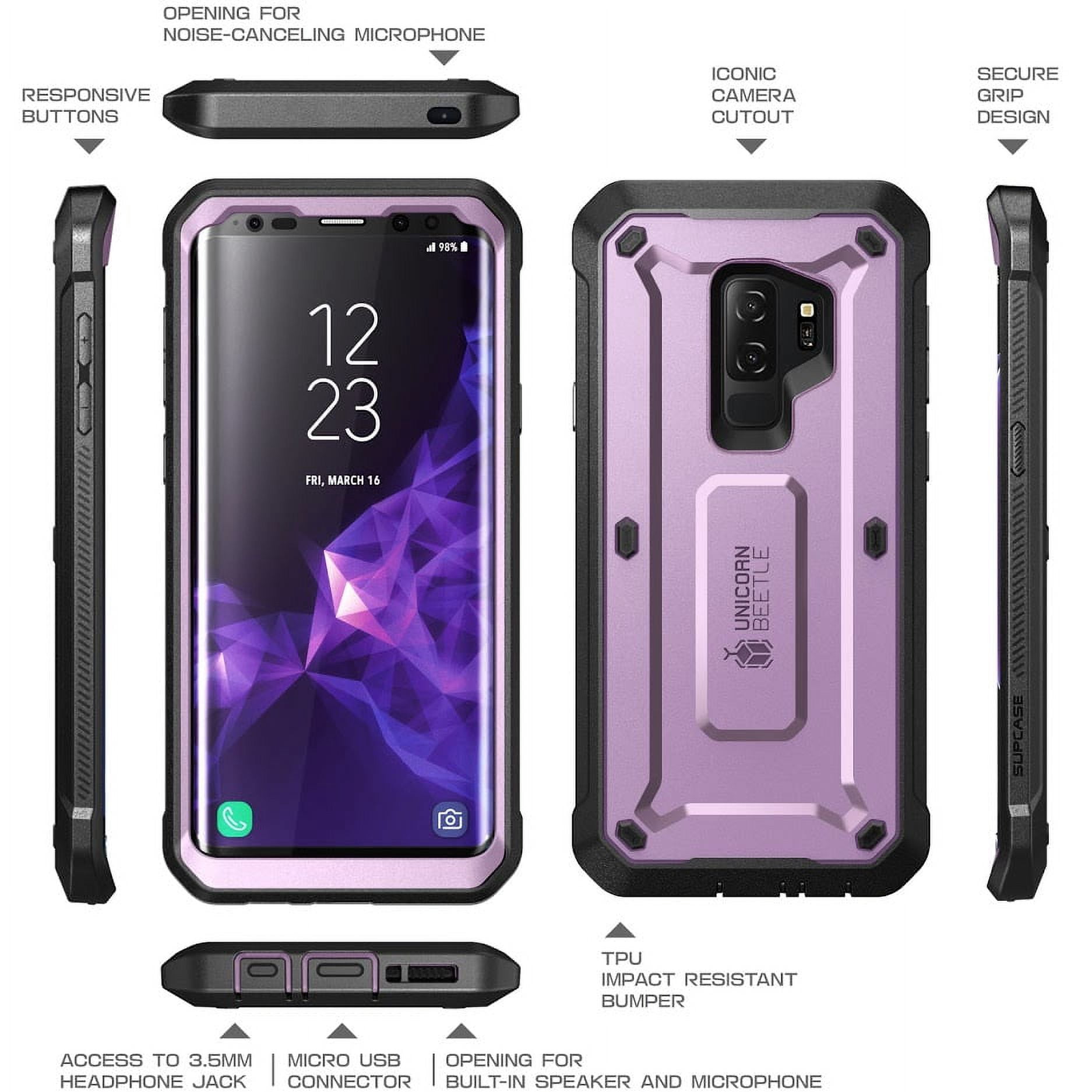 SUPCASE Unicorn Beetle Pro Series Case Designed for Samsung Galaxy S9+ Plus, with Built-in Screen Protector Full-Body Rugged Holster Case for Galaxy S9+ Plus (2018 Release) (Violte)